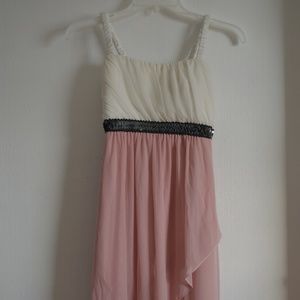 Storm Semi Formal Pink Black White high-low dress